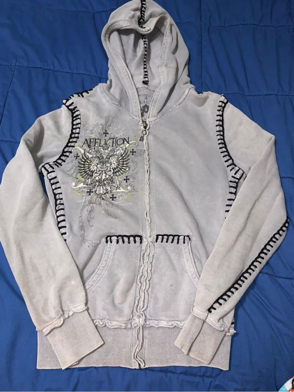 affliction grey hoodie